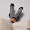 Pair Of 3 Textured Bamboo Cotton Socks Light Blue, Black And Red.
