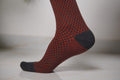 Pair Of 3 Textured Bamboo Cotton Sock Red, Black and Navy Blue.