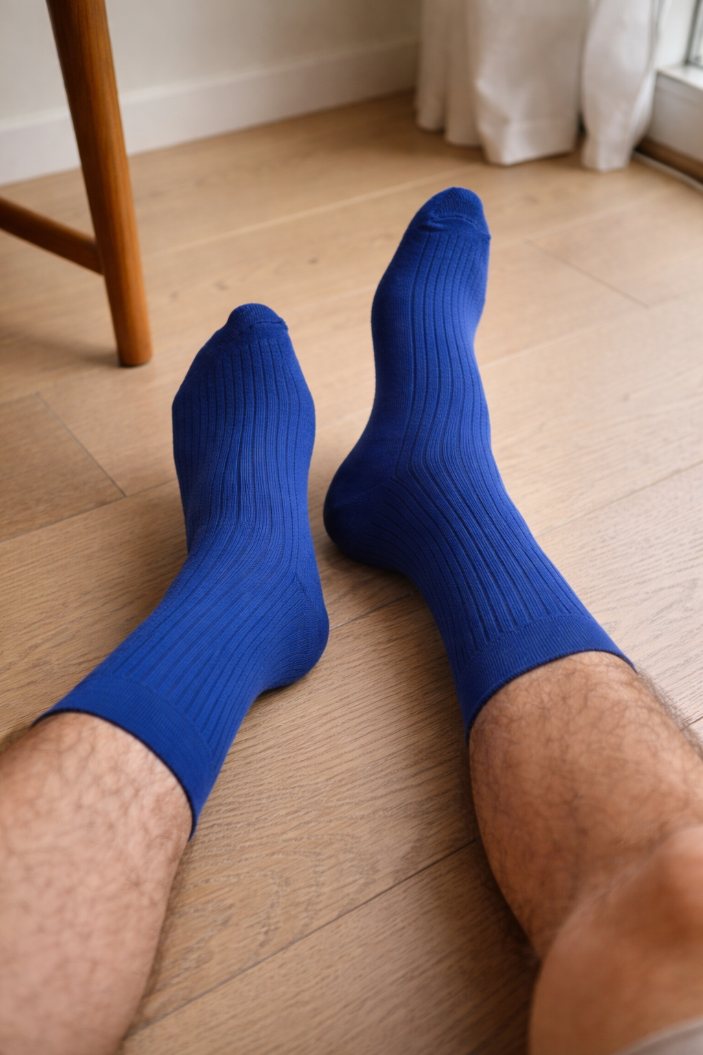 Blue Crew Length Bamboo socks
