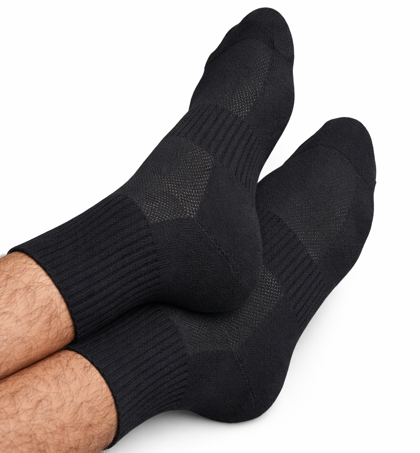 Black Ankle Length Bamboo Socks
