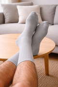 Grey Crew Length Bamboo Sock