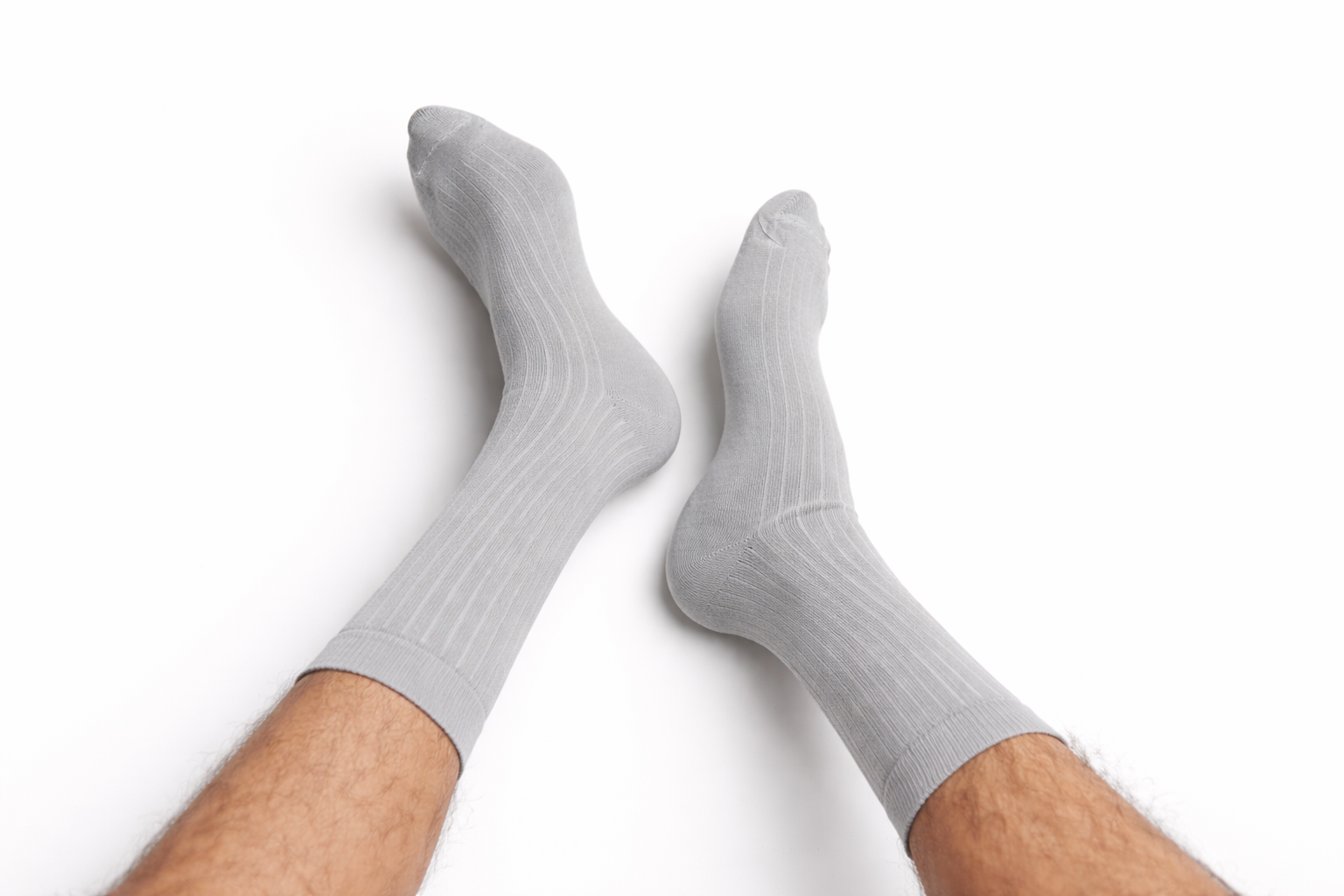 Grey Crew Length Bamboo Sock