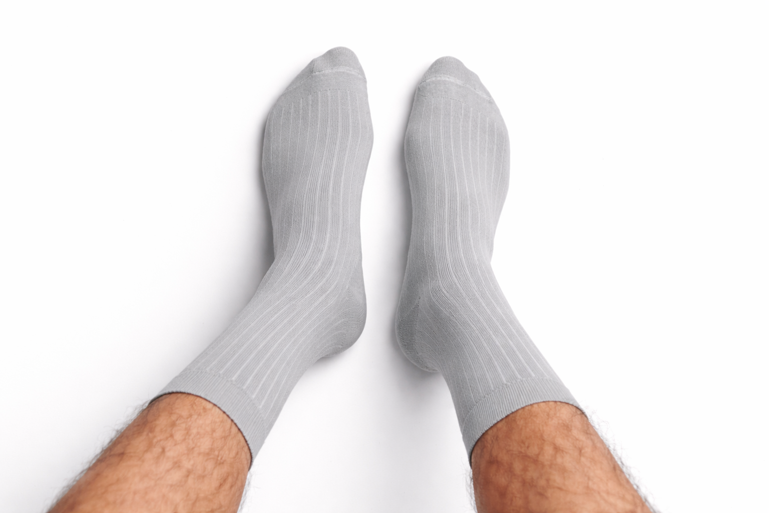 Grey Crew Length Bamboo Sock
