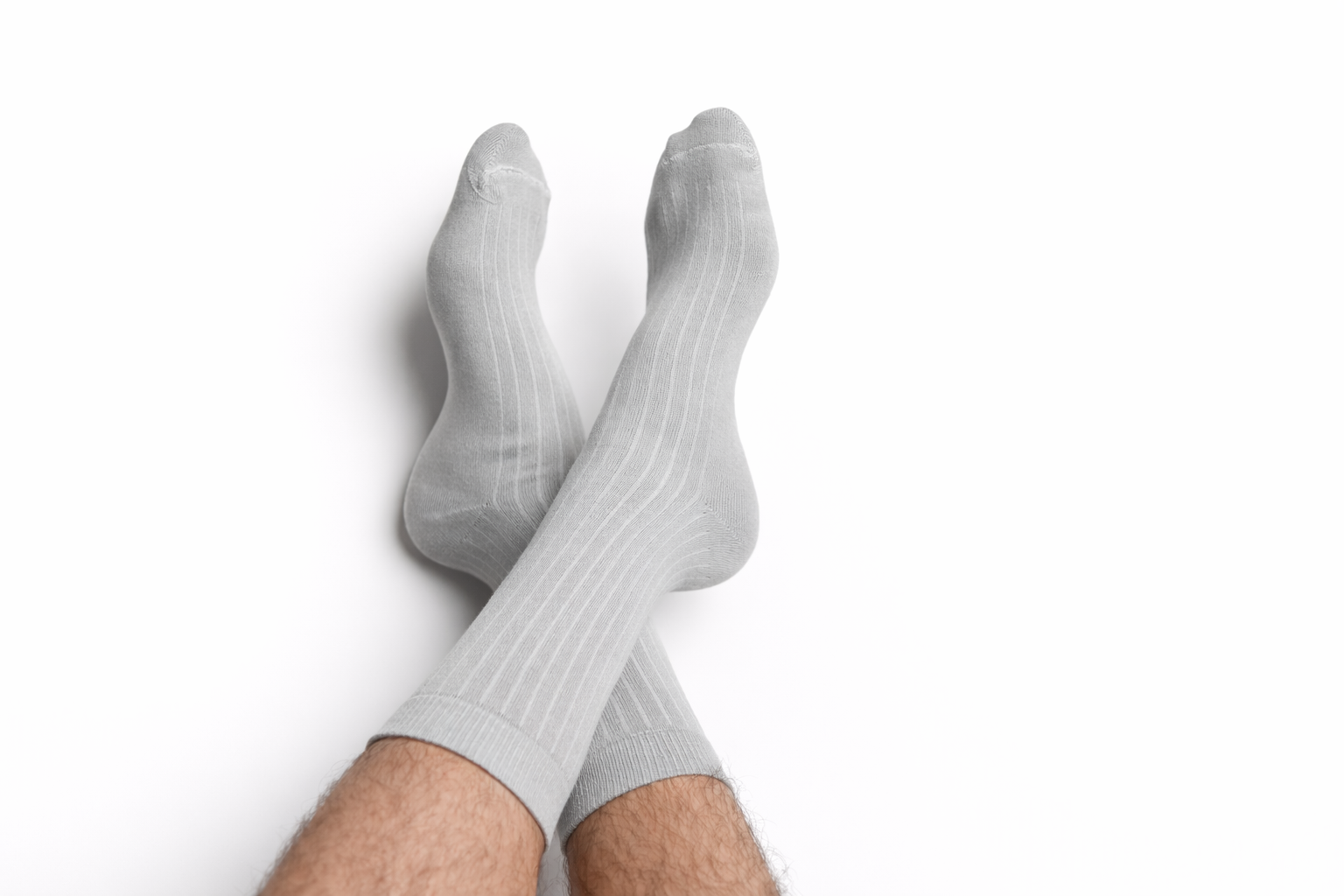 Grey Crew Length Bamboo Sock