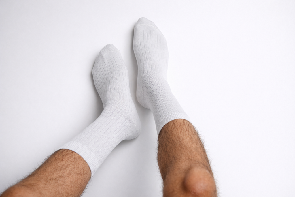 White Crew Length Bamboo Socks