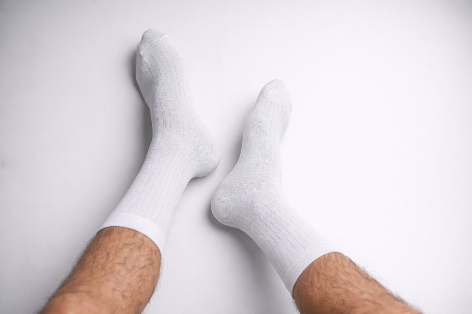 White Crew Length Bamboo Socks